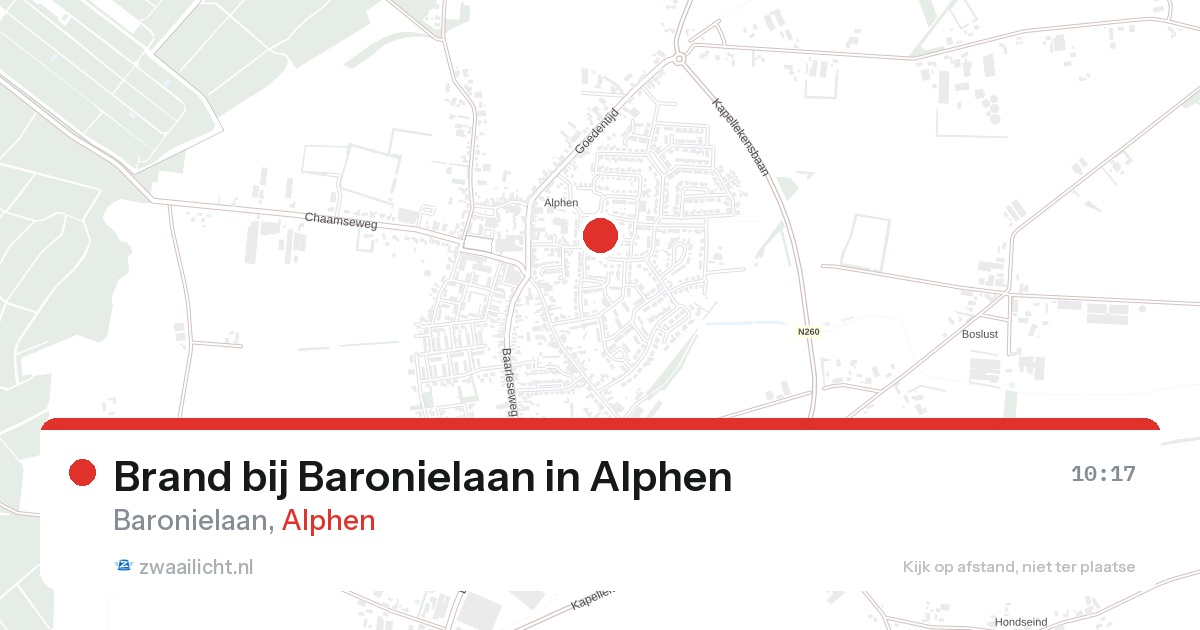 Brand bij Baronielaan in Alphen — 13 jun 2026