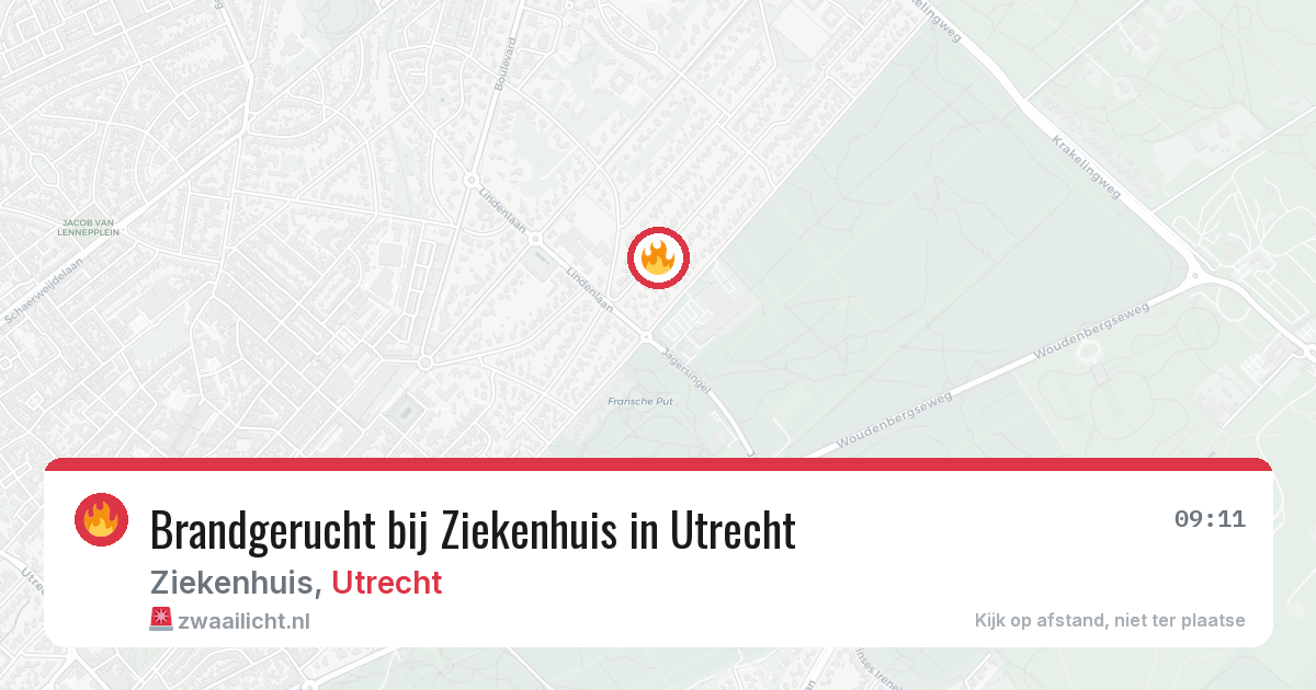 Brandgerucht bij Ziekenhuis in Utrecht — 25 mrt 2026