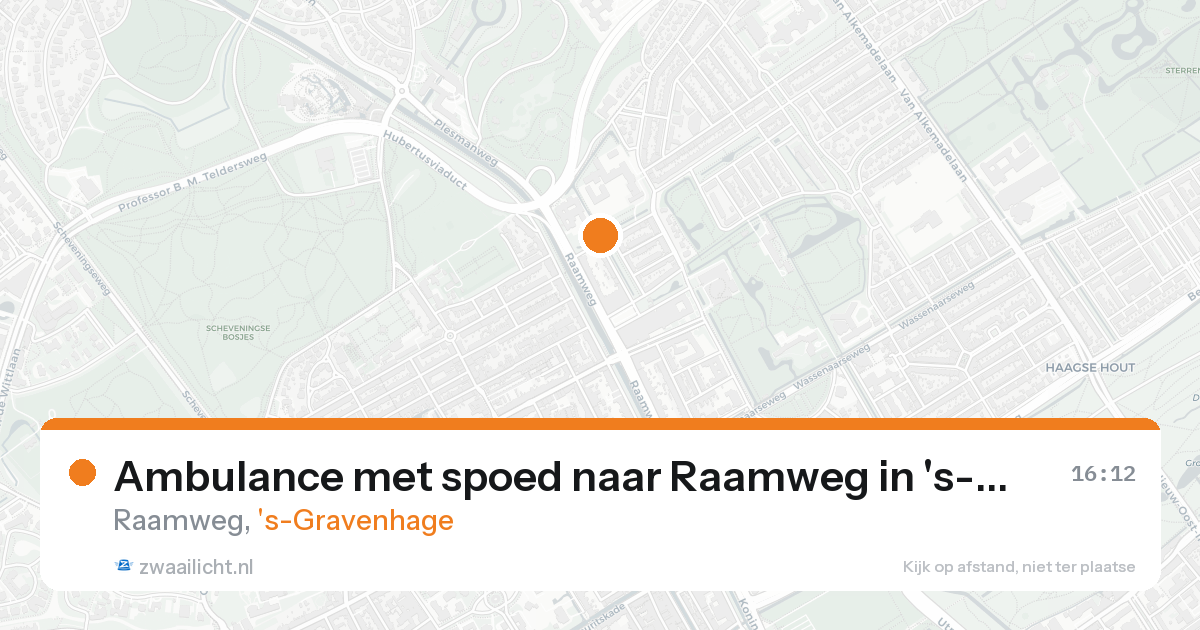 Ambulance met spoed naar Raamweg in 's-Gravenhage — 24 aug 2026