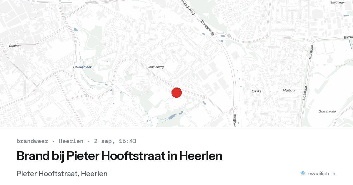Brand bij Pieter Hooftstraat in Heerlen — 2 sep 2026