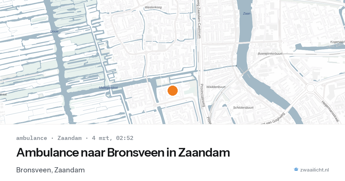 Ambulance naar Bronsveen in Zaandam — 4 mrt 2026