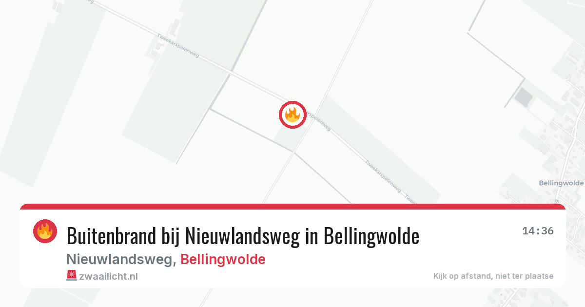 Buitenbrand bij Nieuwlandsweg in Bellingwolde — 26 apr 2026