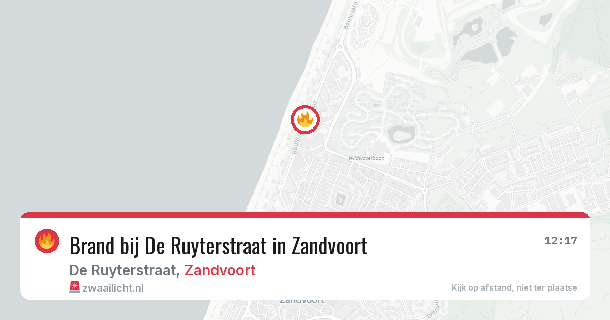 Brand bij De Ruyterstraat in Zandvoort — 17 jul 2026