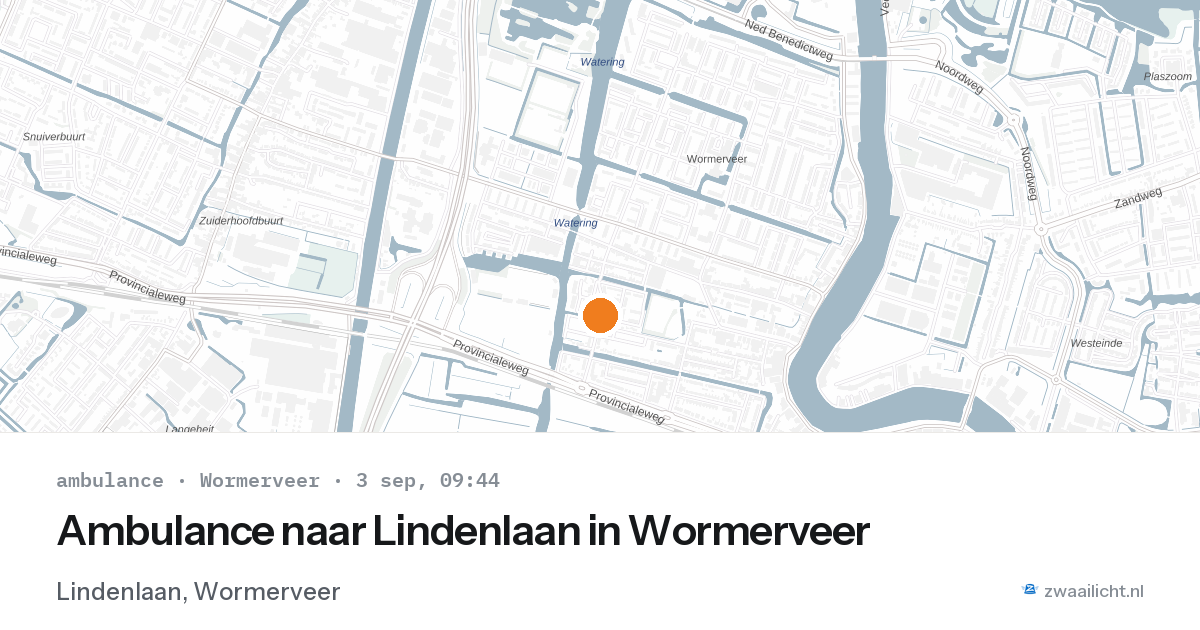 Ambulance naar Lindenlaan in Wormerveer — 3 sep 2026