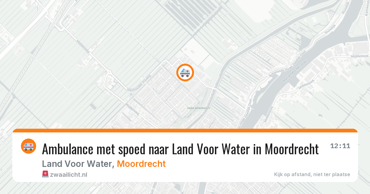 Ambulance met spoed naar Land Voor Water in Moordrecht — 13 jun 2026