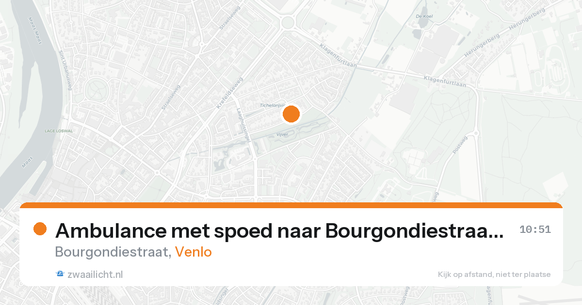 Ambulance met spoed naar Bourgondiestraat in Venlo — 21 aug 2026
