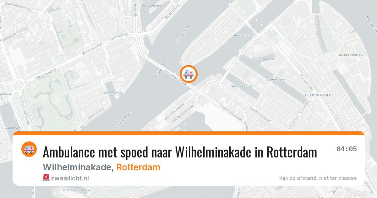 Ambulance met spoed naar Wilhelminakade in Rotterdam — 17 mei 2026