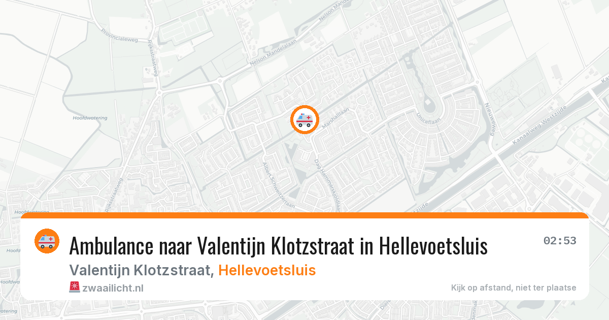 Ambulance naar Valentijn Klotzstraat in Hellevoetsluis — 21 jun 2026