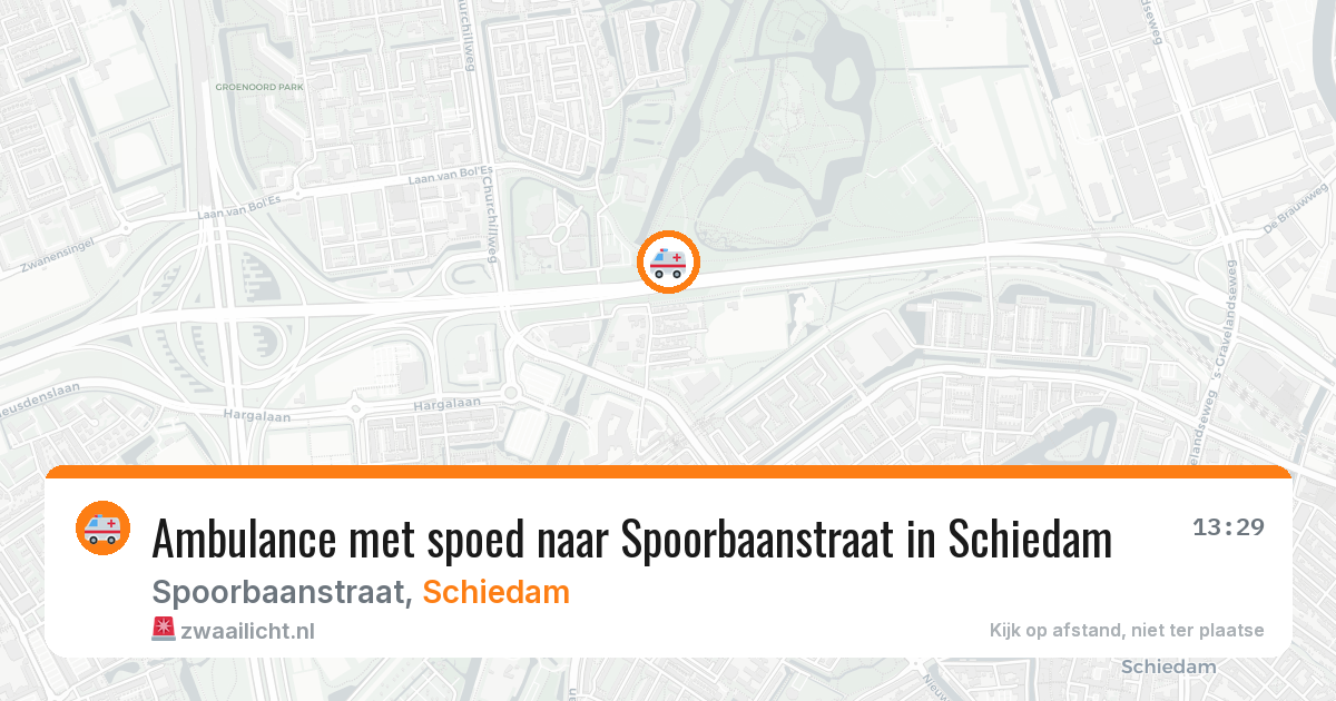 Ambulance met spoed naar Spoorbaanstraat in Schiedam — 27 jul 2026