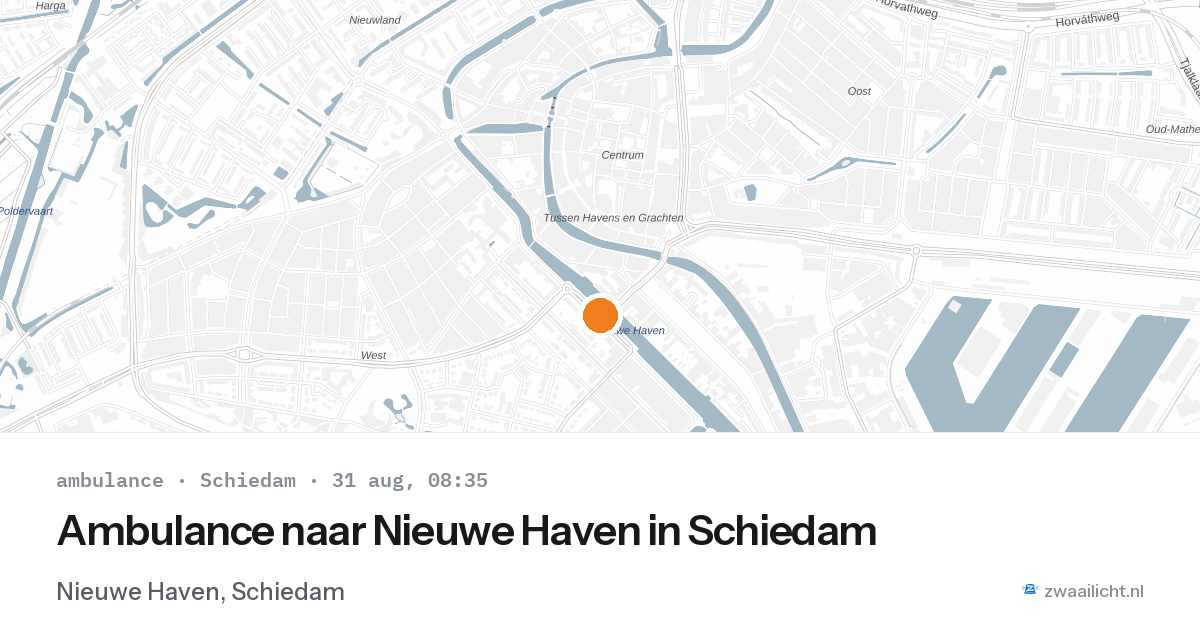 Ambulance naar Nieuwe Haven in Schiedam — 31 aug 2026