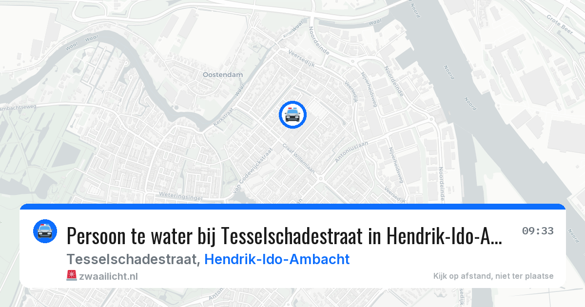 Persoon te water bij Tesselschadestraat in Hendrik-Ido-Ambacht — 2 jul 2026