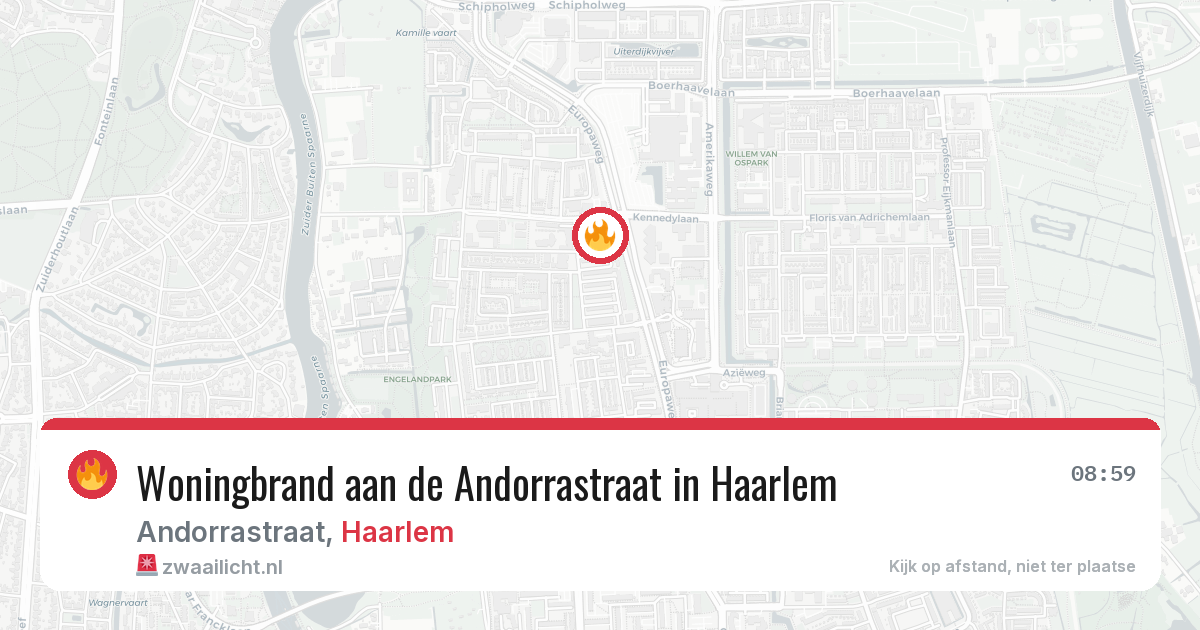 Woningbrand aan de Andorrastraat in Haarlem — 6 mei 2026