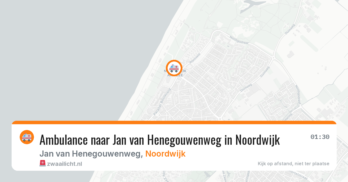 Ambulance naar Jan van Henegouwenweg in Noordwijk — 4 aug 2026