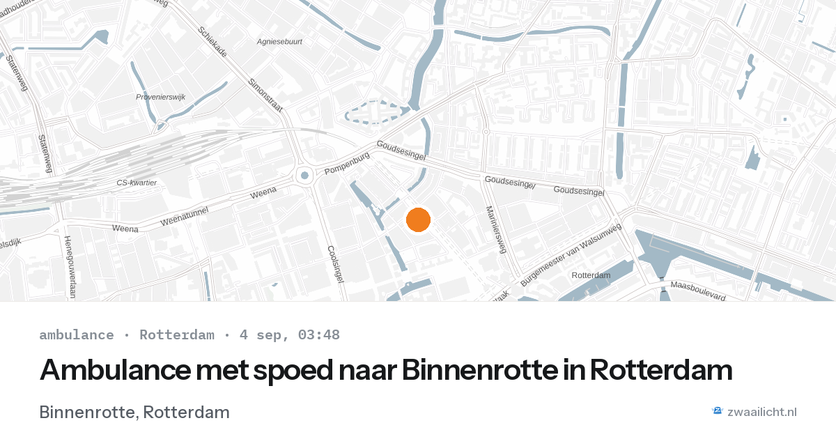 Ambulance met spoed naar Binnenrotte in Rotterdam — 4 sep 2026
