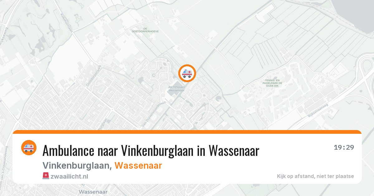 Ambulance naar Vinkenburglaan in Wassenaar — 13 aug 2026