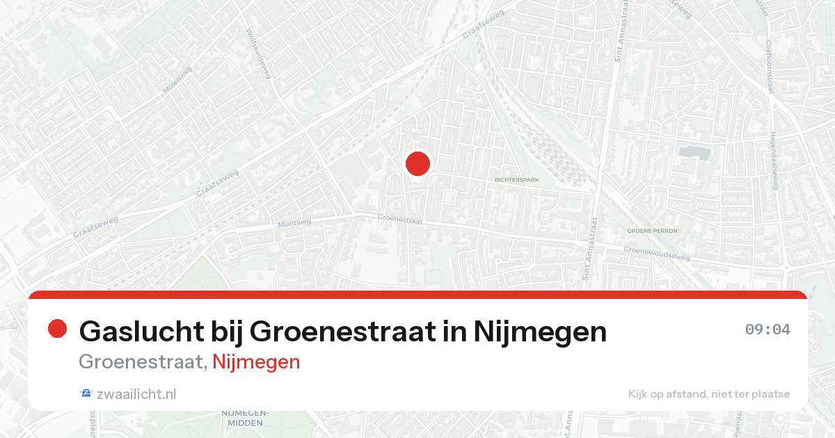 Gaslucht bij Groenestraat in Nijmegen — 23 aug 2026