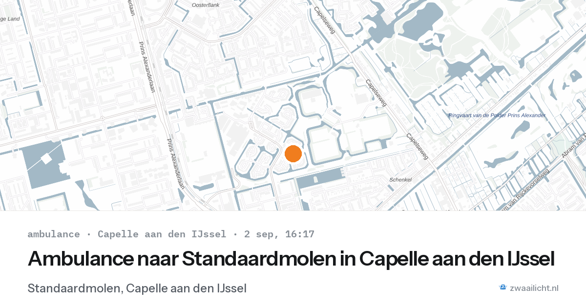 Ambulance naar Standaardmolen in Capelle aan den IJssel — 2 sep 2026