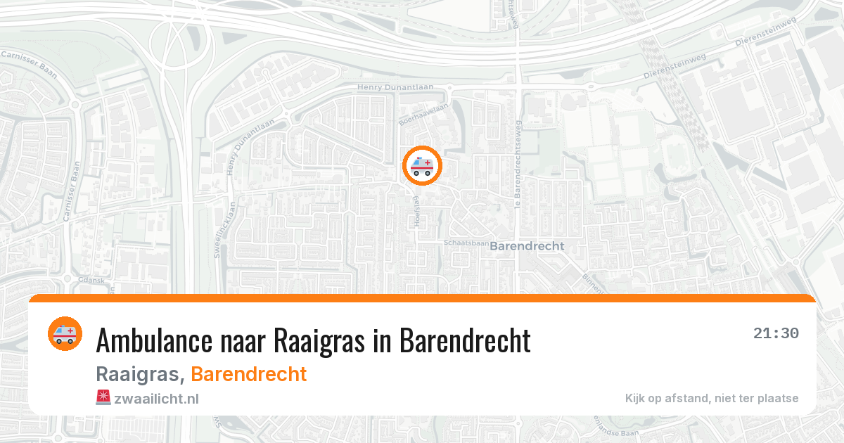 Ambulance naar Raaigras in Barendrecht — 27 mrt 2026