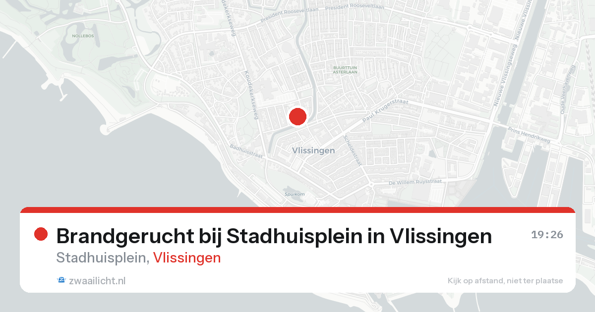 Brandgerucht bij Stadhuisplein in Vlissingen — 21 aug 2026