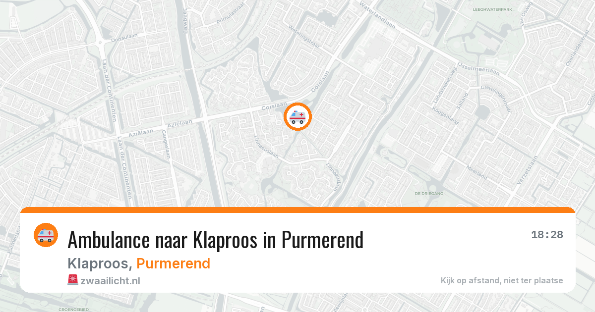 Ambulance naar Klaproos in Purmerend — 8 aug 2026