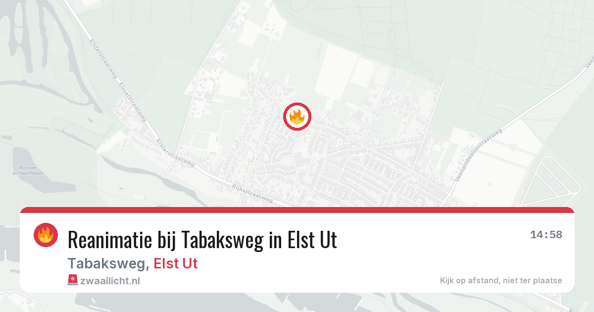 Reanimatie bij Tabaksweg in Elst Ut — 3 apr 2026