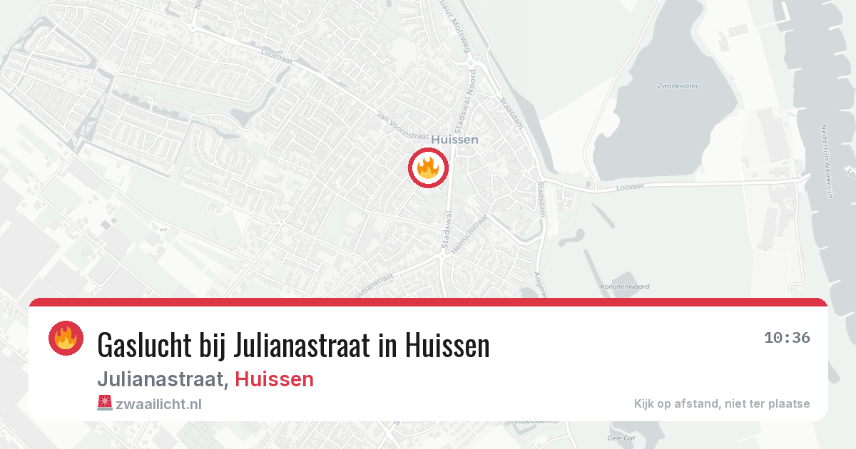 Gaslucht bij Julianastraat in Huissen — 20 jan 2026