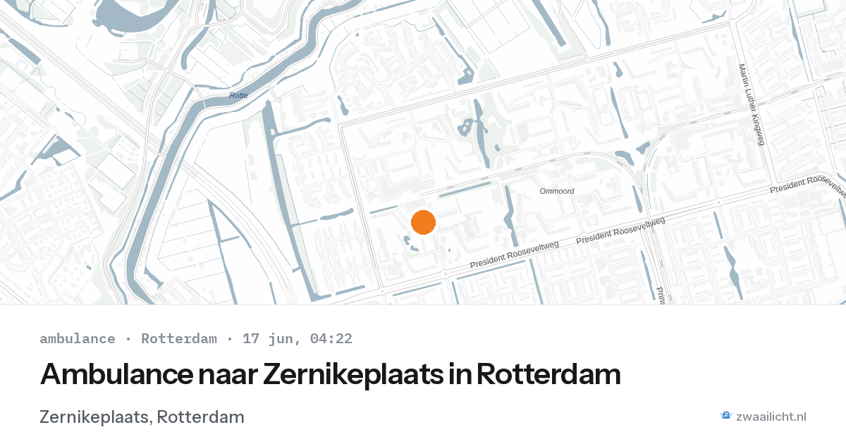 Ambulance naar Zernikeplaats in Rotterdam — 17 jun 2026