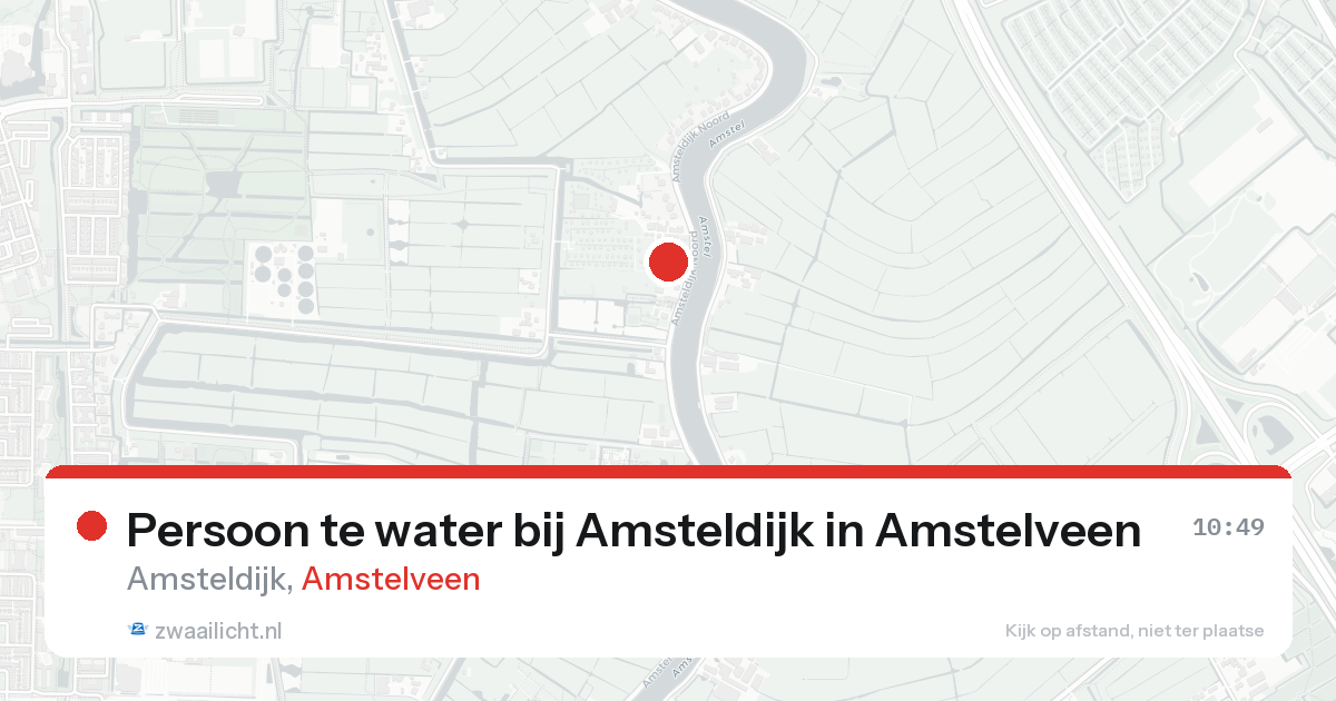 Persoon te water bij Amsteldijk in Amstelveen — 22 aug 2026