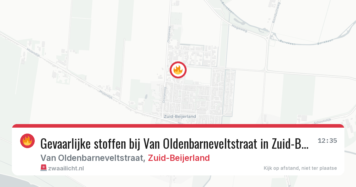 Gevaarlijke stoffen bij Van Oldenbarneveltstraat in Zuid-Beijerland — 19 jun 2026
