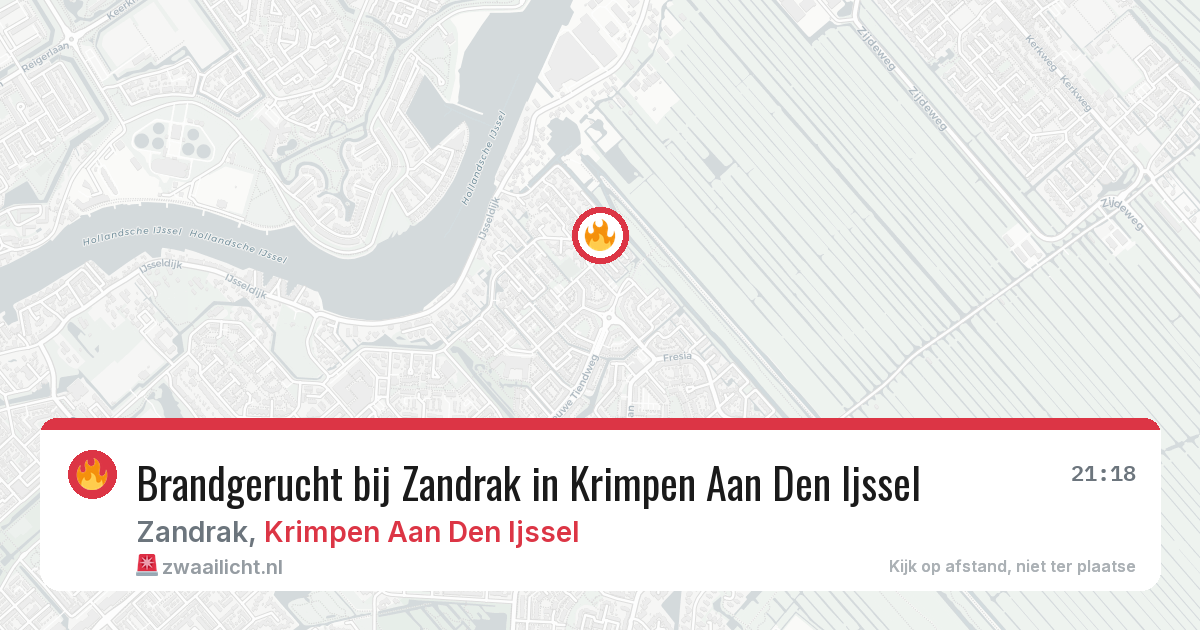 Brandgerucht bij Zandrak in Krimpen Aan Den Ijssel — 19 mrt 2026