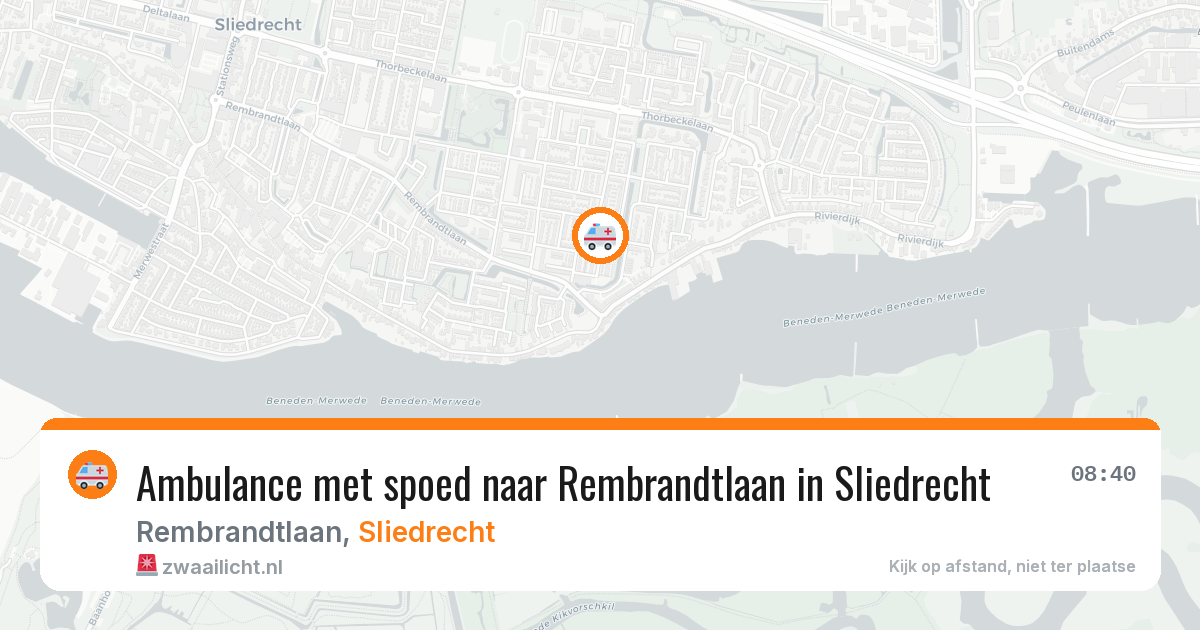 Ambulance met spoed naar Rembrandtlaan in Sliedrecht — 23 mei 2026
