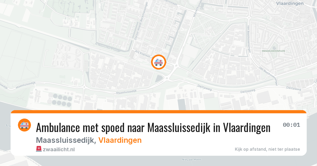 Ambulance met spoed naar Maassluissedijk in Vlaardingen — 3 aug 2026