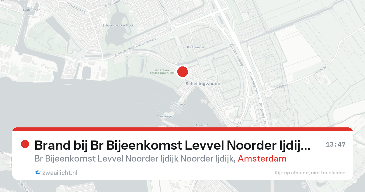 Brand bij Br Bijeenkomst Levvel Noorder Ijdijk Noorder Ijdijk in Amsterdam — 30 jan 2026