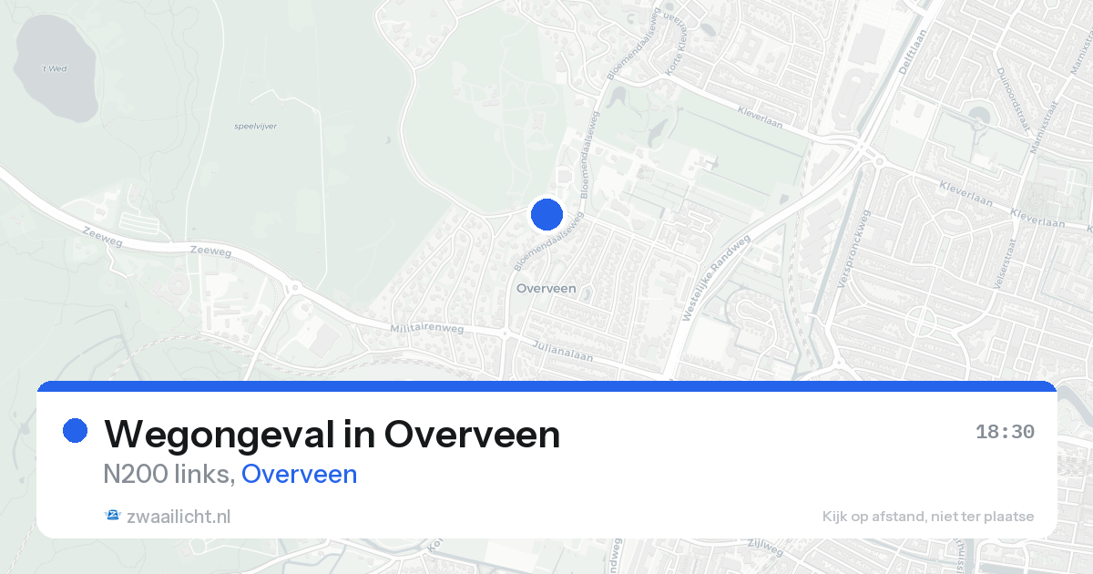 Wegongeval in Overveen — 4 apr 2026