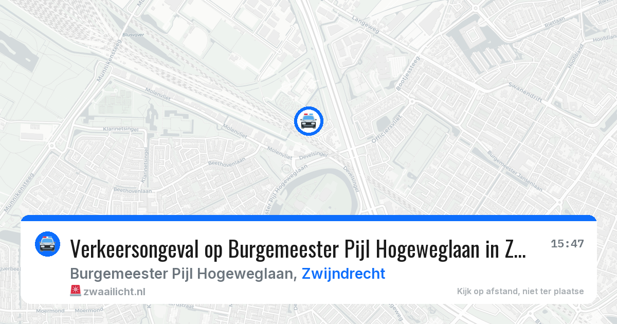 Verkeersongeval op Burgemeester Pijl Hogeweglaan in Zwijndrecht — 15 jun 2026