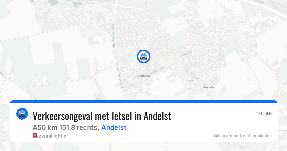 Verkeersongeval met letsel in Andelst — 12 mrt 2026