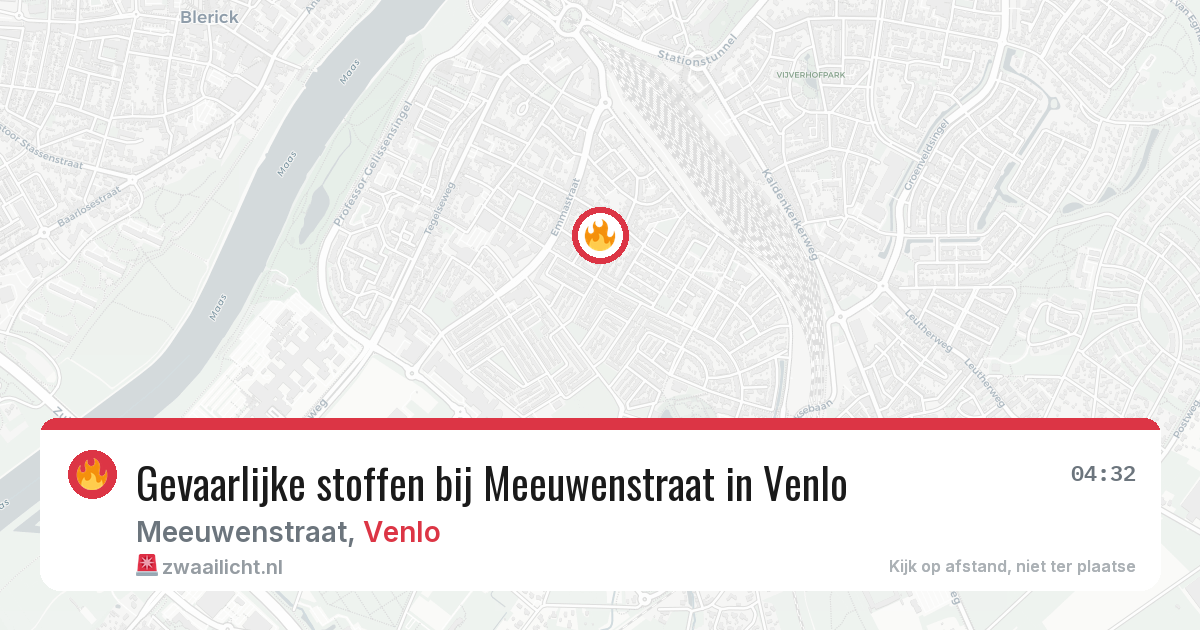 Gevaarlijke stoffen bij Meeuwenstraat in Venlo — 27 mrt 2026