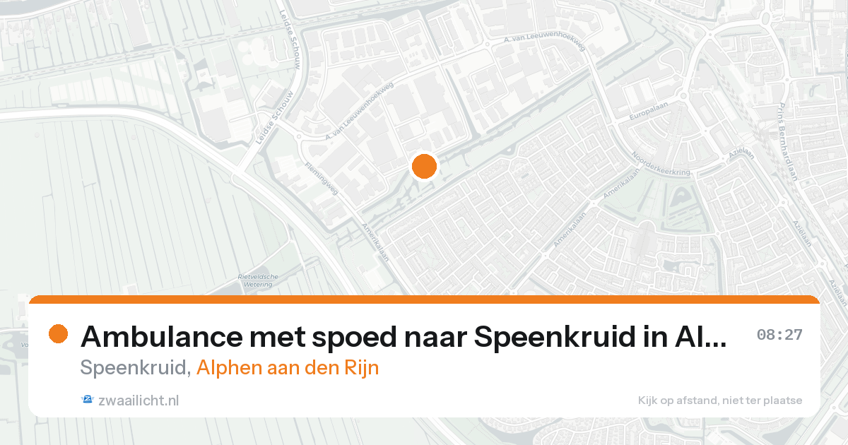 Ambulance met spoed naar Speenkruid in Alphen aan den Rijn — 18 aug 2026