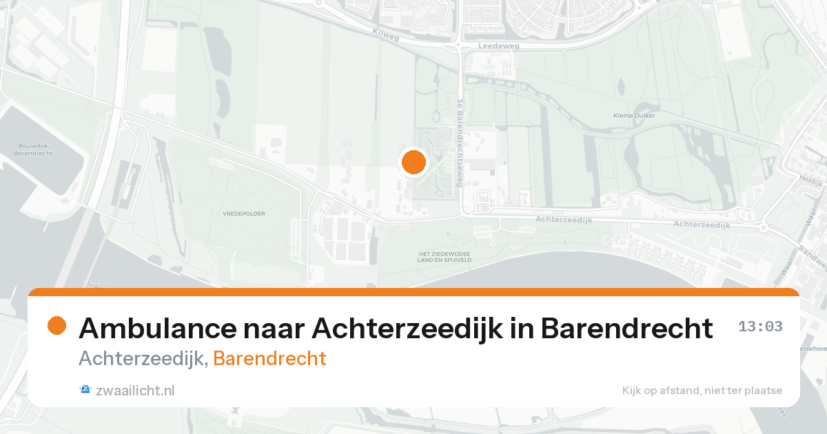 Ambulance naar Achterzeedijk in Barendrecht — 21 aug 2026