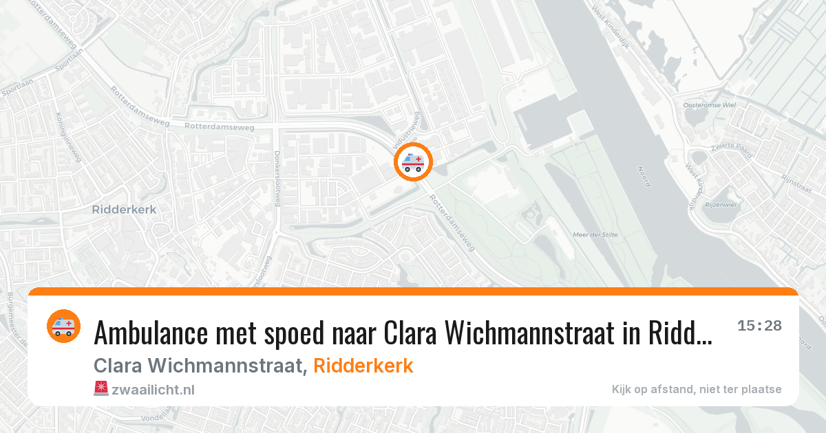 Ambulance met spoed naar Clara Wichmannstraat in Ridderkerk — 7 jun 2026