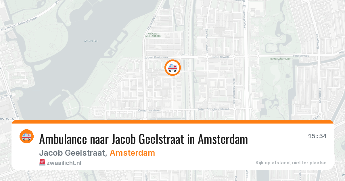 Ambulance naar Jacob Geelstraat in Amsterdam — 29 mei 2026
