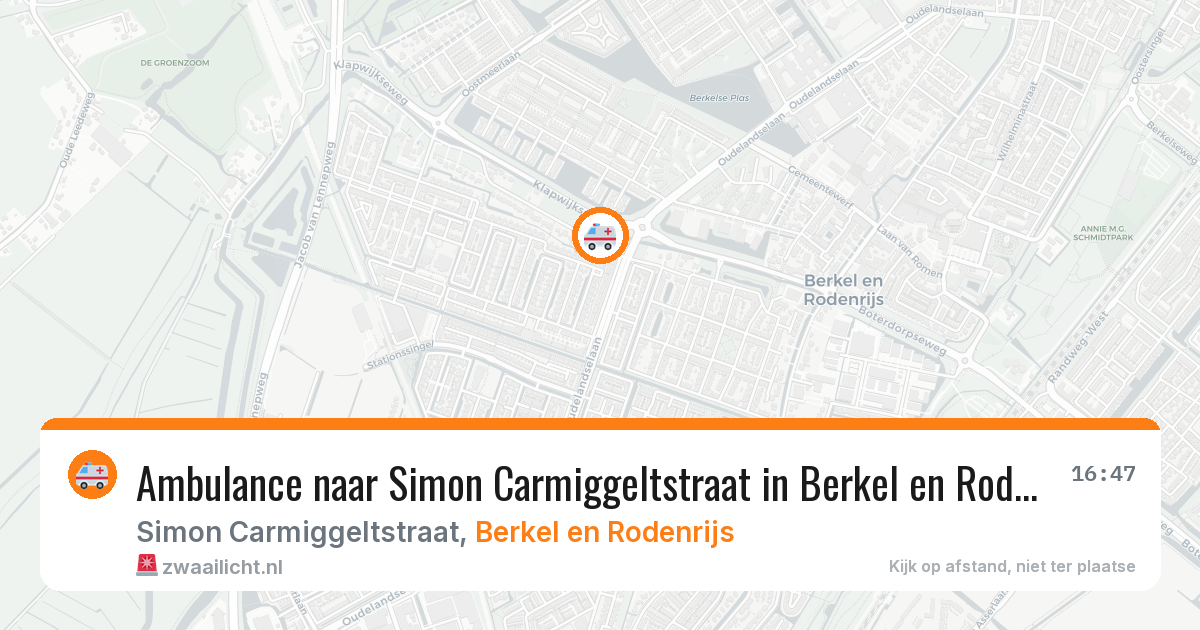 Ambulance naar Simon Carmiggeltstraat in Berkel en Rodenrijs — 11 aug 2026