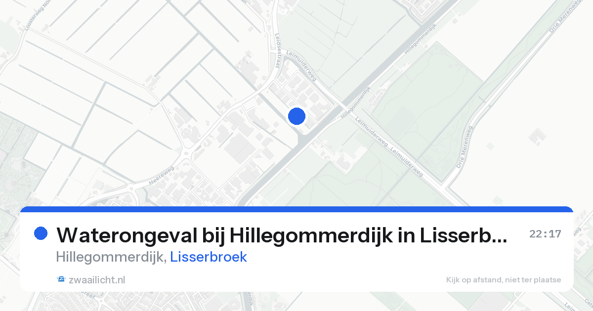 Waterongeval bij Hillegommerdijk in Lisserbroek — 23 aug 2026