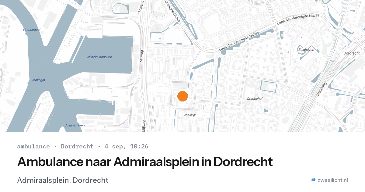 Ambulance naar Admiraalsplein in Dordrecht — 4 sep 2026