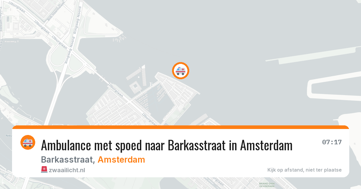 Ambulance met spoed naar Barkasstraat in Amsterdam — 14 jul 2026
