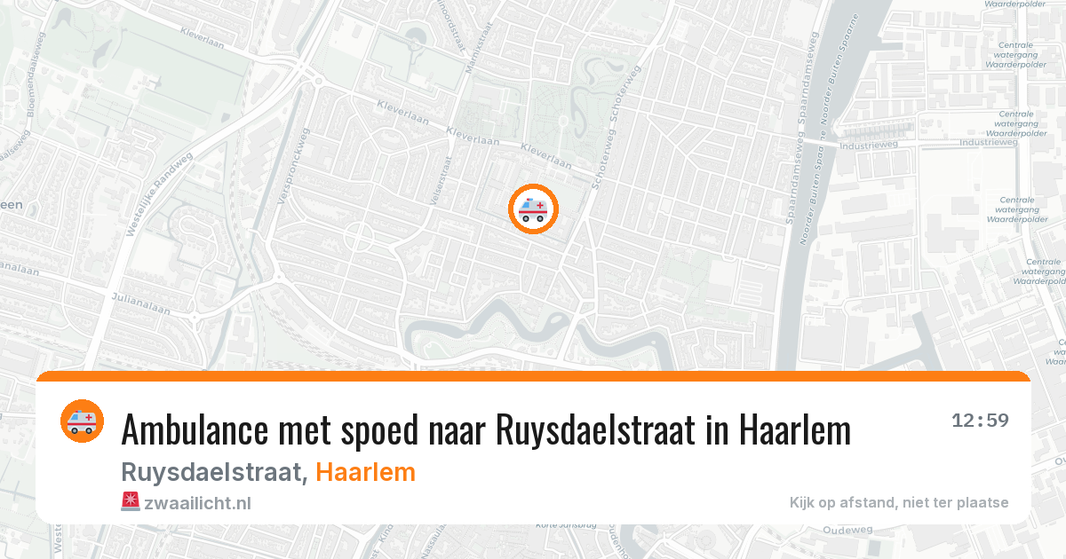 Ambulance met spoed naar Ruysdaelstraat in Haarlem — 22 apr 2026