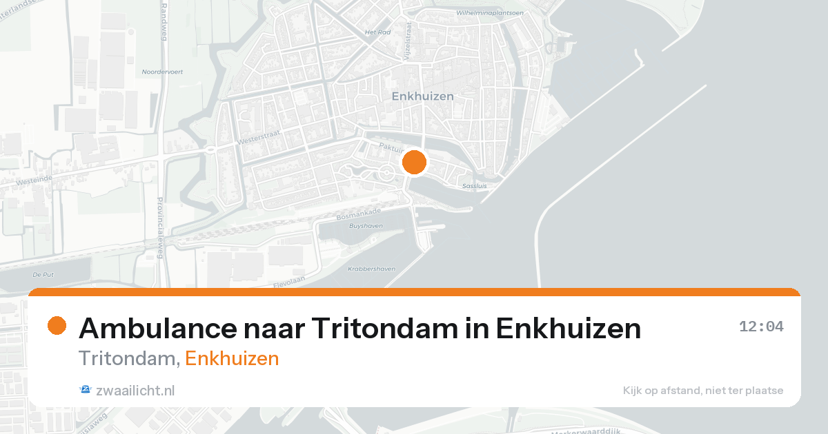 Ambulance naar Tritondam in Enkhuizen — 20 aug 2026