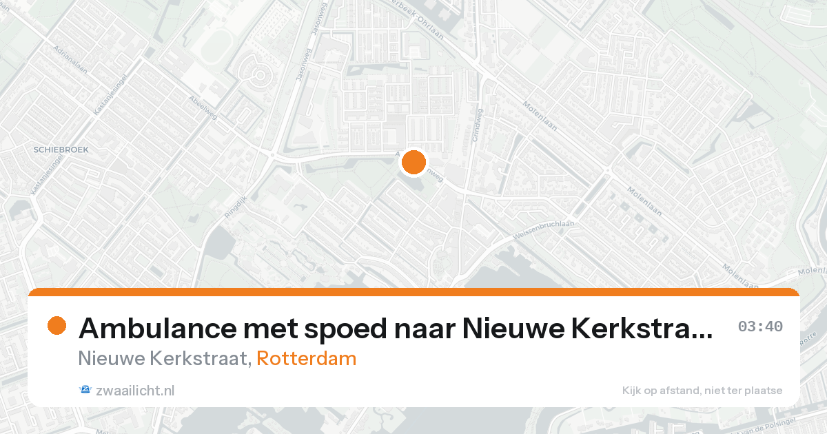 Ambulance met spoed naar Nieuwe Kerkstraat in Rotterdam — 23 aug 2026