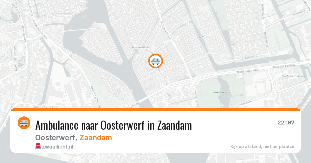 Ambulance naar Oosterwerf in Zaandam — 12 aug 2026