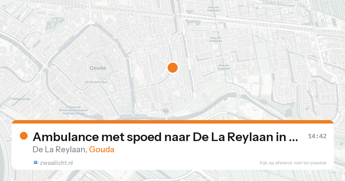 Ambulance met spoed naar De La Reylaan in Gouda — 20 aug 2026